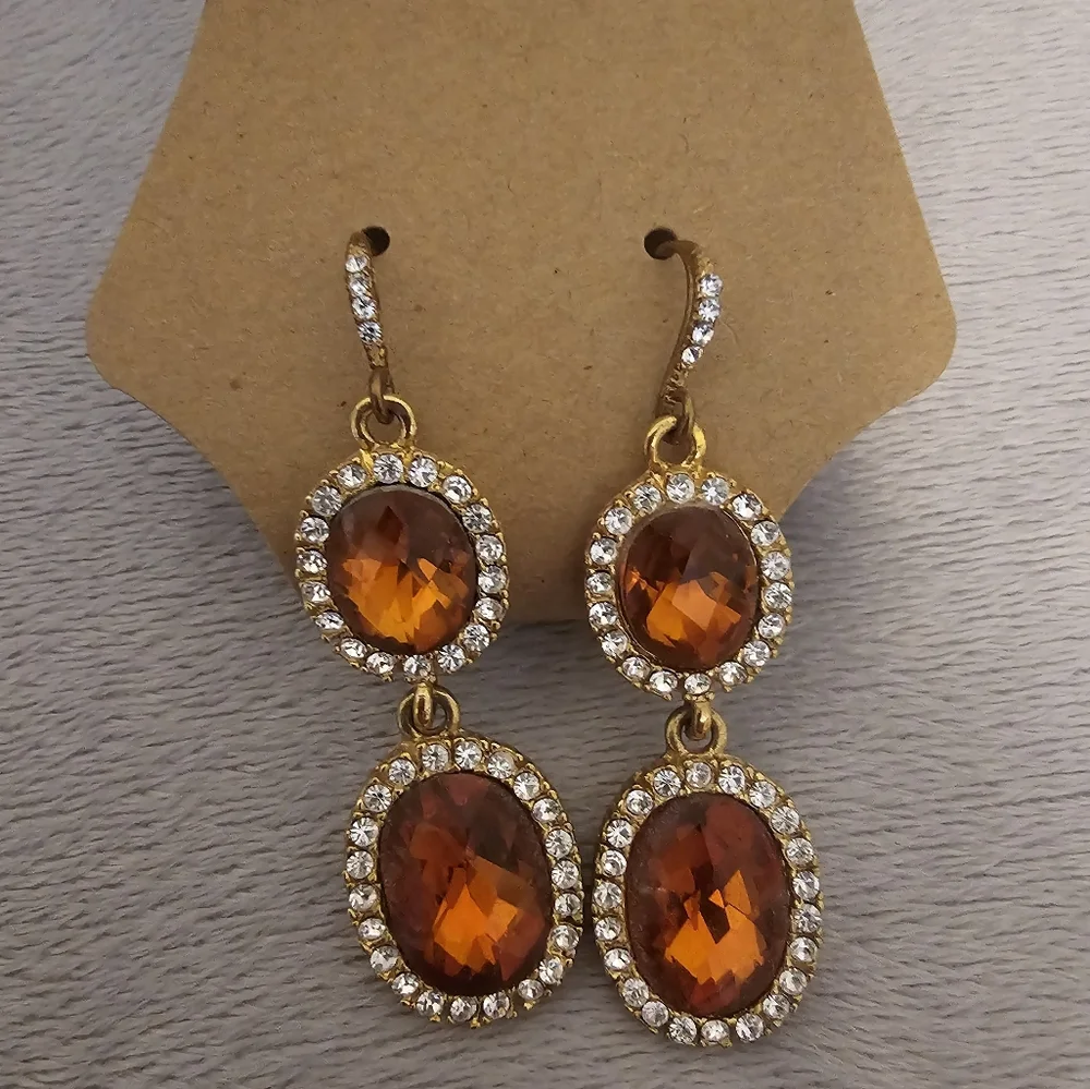 3 Pair Glamorous Rhinestone Drop Earrings - Picture 4 of 5